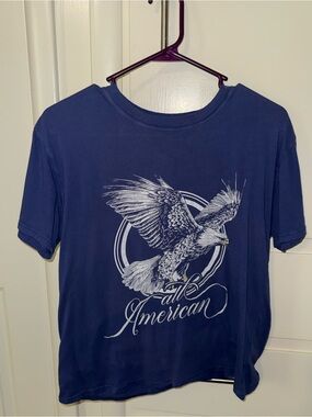 Z Supply Navy Tee with White Eagle Graphic